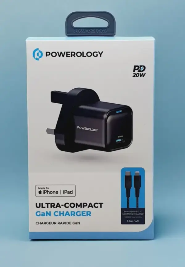 POWEROLOGY SUPER COMPACK QUICK CHARGER PD 35W | WITH USB-C TO LIGHTNING BRAIDED CABLE